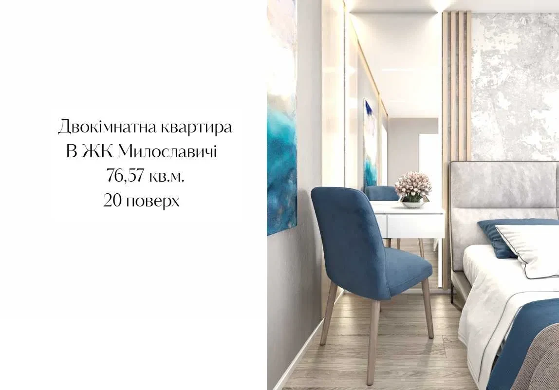 2-комнатная квартира в ЖК Милославичи: мебель на заказ - фото 1