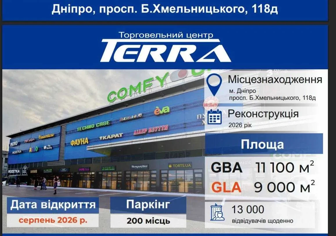 Помещение, Шевченковский: ТЦ «Терра», островная зона 4-10 м²