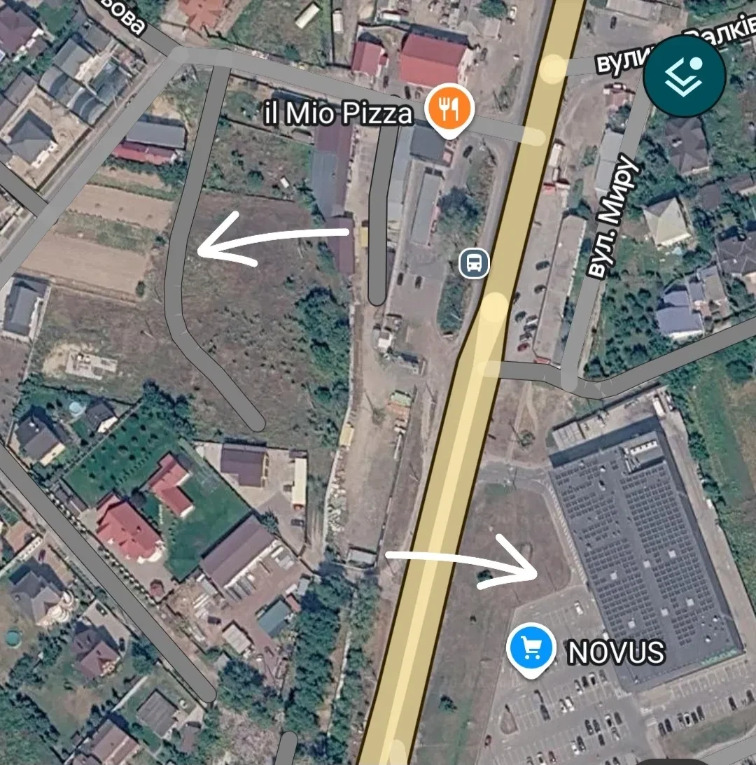 Ділянка 11 соток, Нові Петрівці: асфальт, дві сторони, NOVUS
