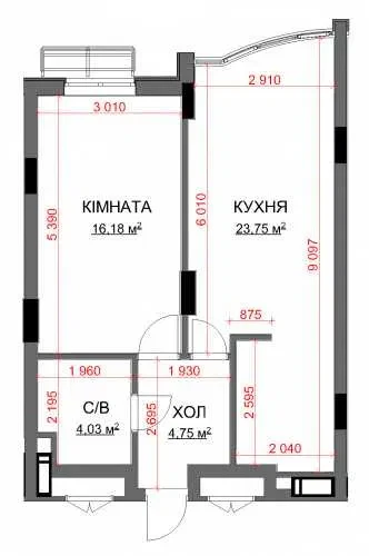 1-кімнатна квартира у ЖК Централ Буча: кухня 25 м², розстрочка, фото 4