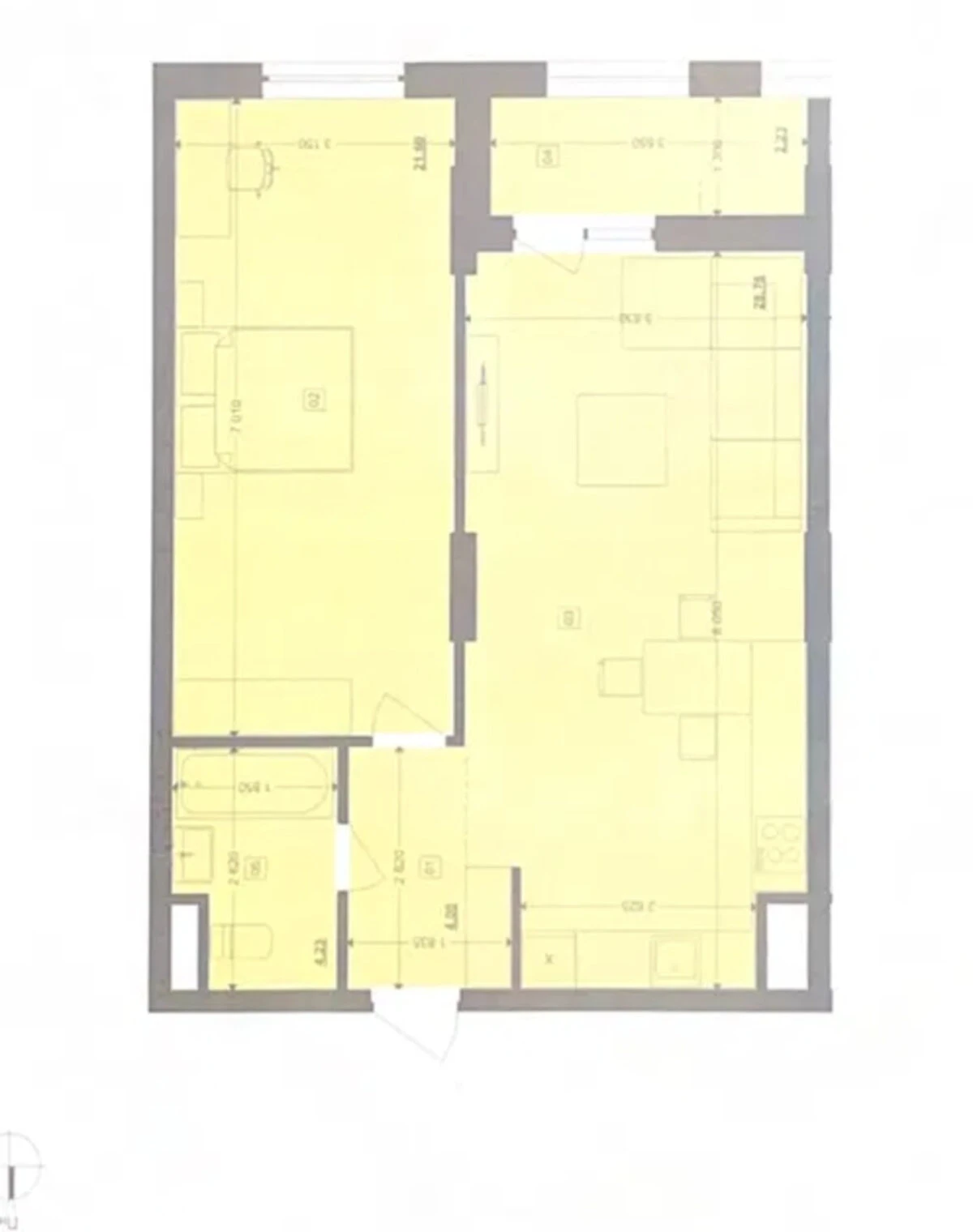1-кімнатна квартира, Вулька: кухня 28 м², будинок 2024 року - фото 3
