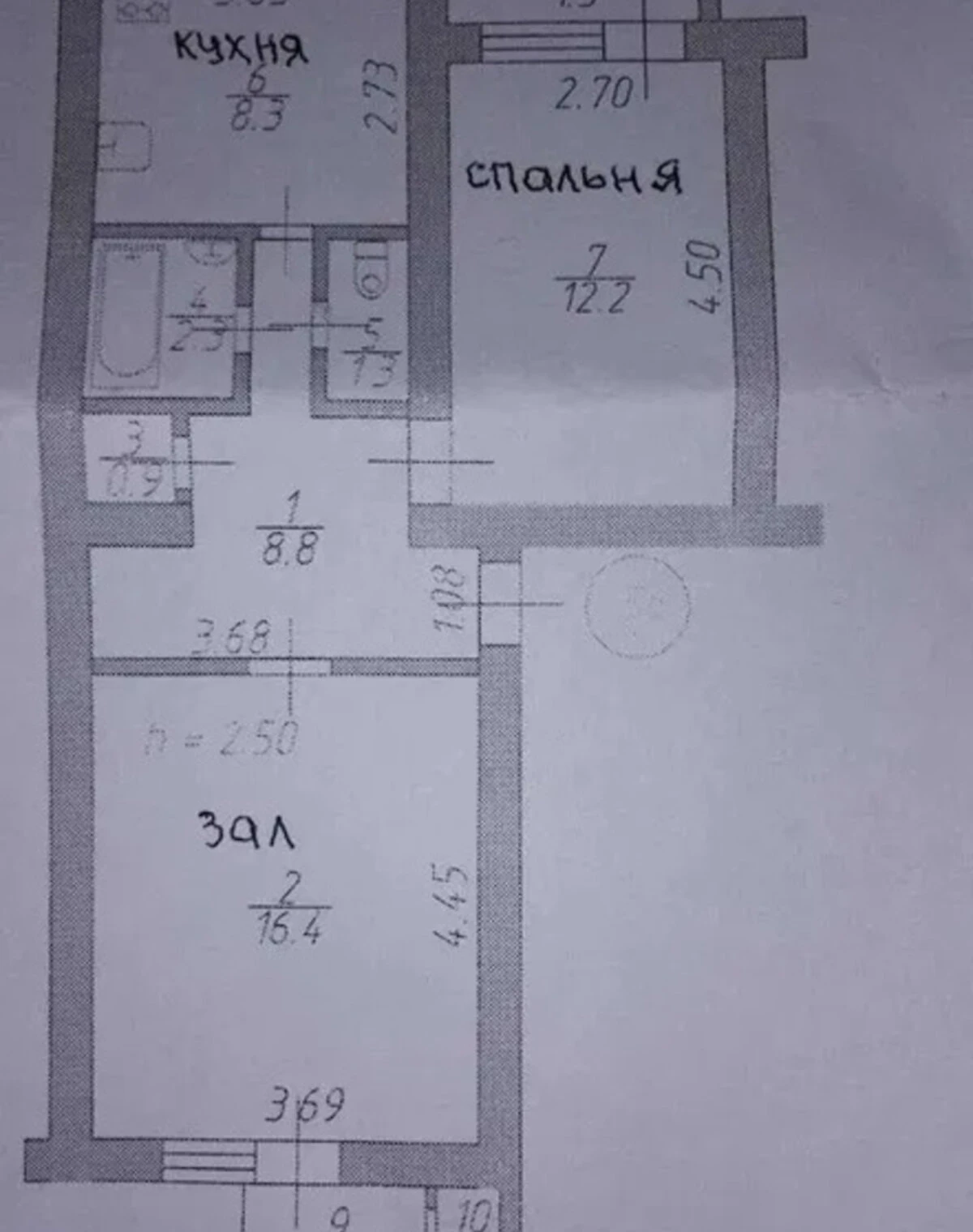 2-кімнатна квартира, Ковель: торг можливий, цегляні стіни, фото 5