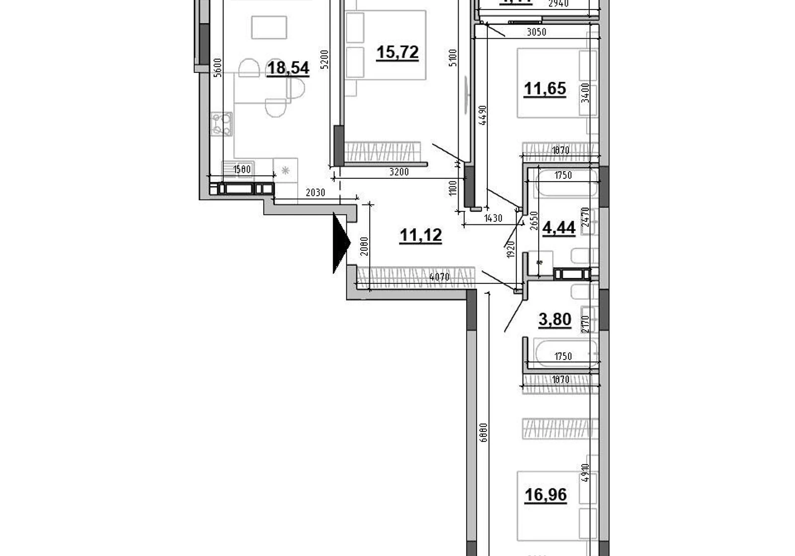 3-комнатная квартира, Дарницкий: сдача в 2027, єОселя, рассрочка - фото 2
