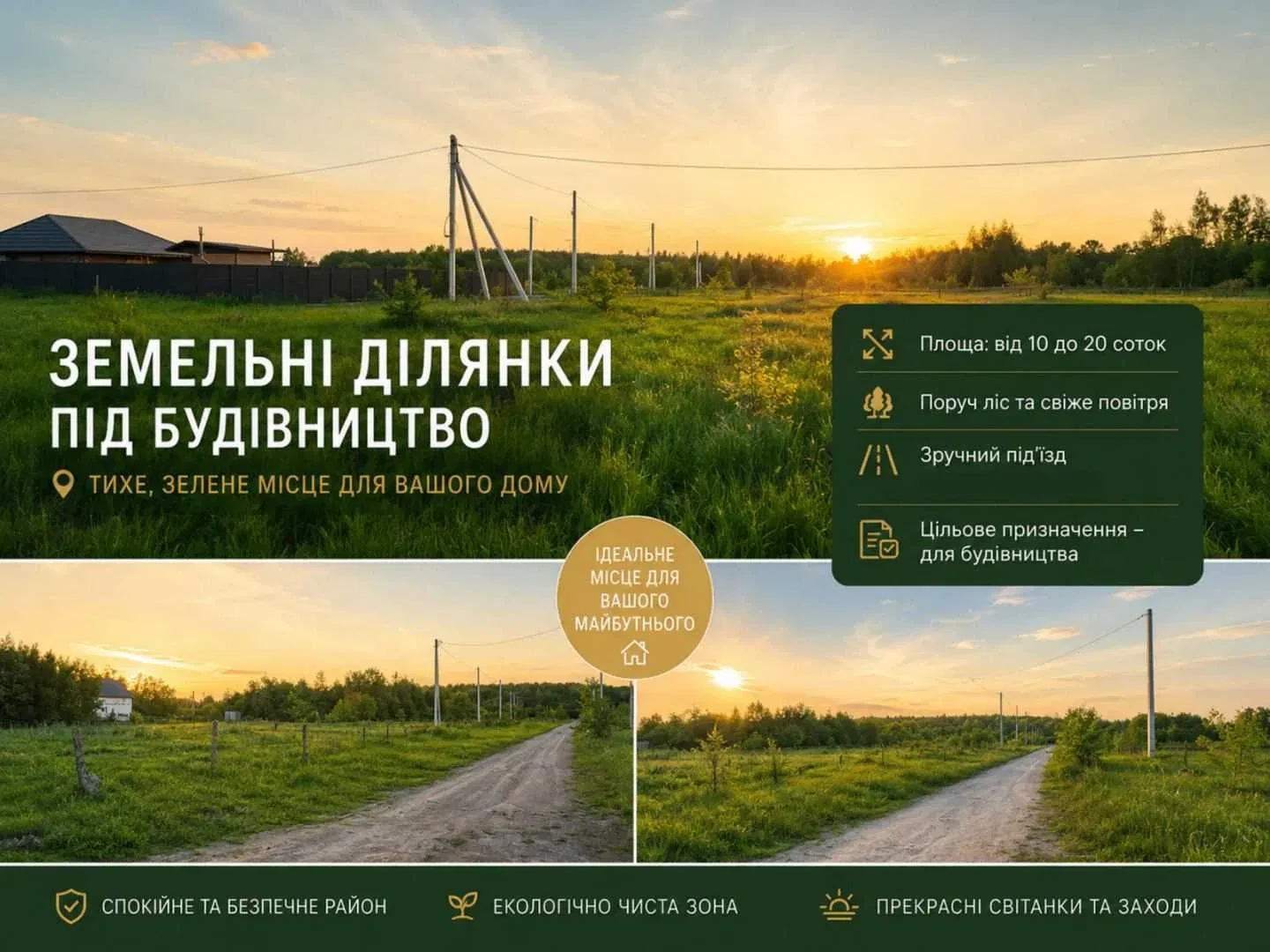 Ділянка 10 соток, Наталівка: електрика, вода, асфальтований під'їзд - фото 1
