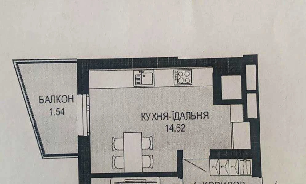 1-кімнатна квартира у ЖК Viking Hills: без ремонту, панорамні вікна - фото 2