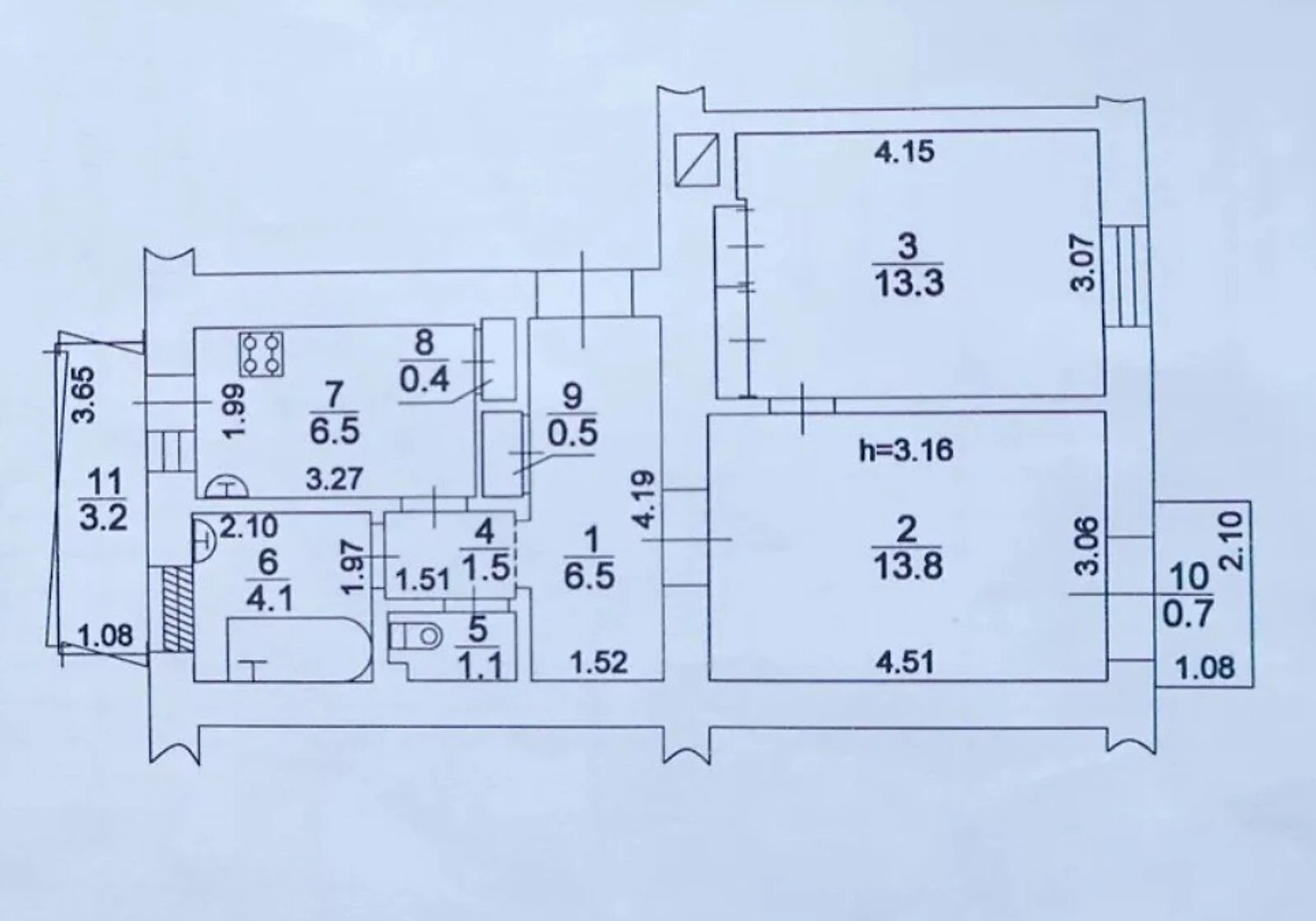 2-комнатная квартира, Центр: потолки 3.7 м, сталинка - фото 3