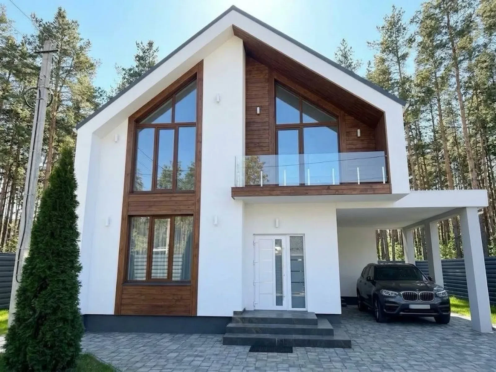Будинок, Ходосівка: авторський дизайн, навіс для 2-3 авто - фото 2