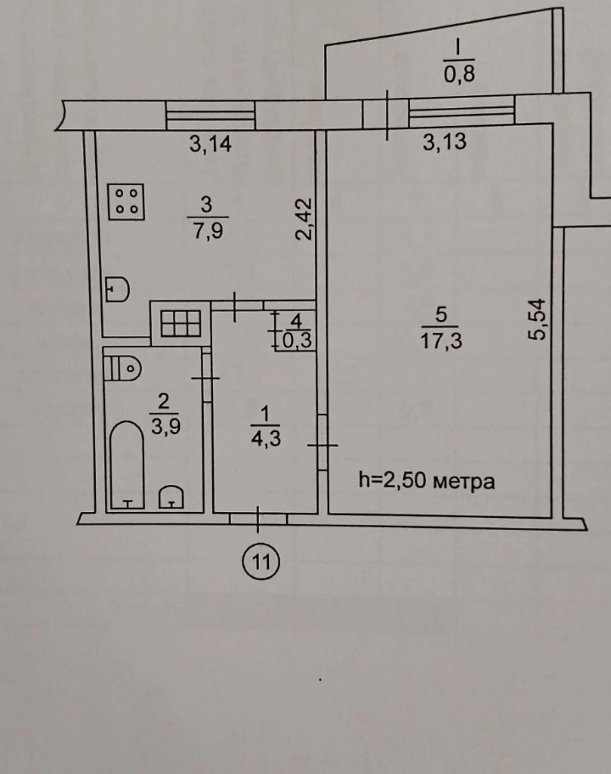 1-кімнатна квартира, Покровський: потребує ремонту - фото 1