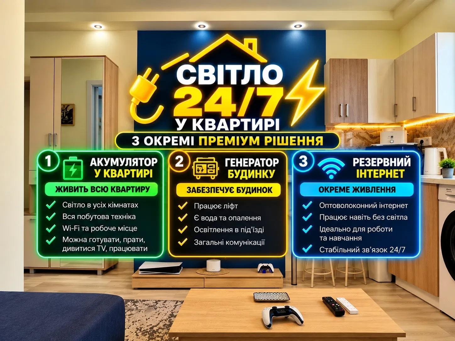 1-комнатная квартира, Дарницкий: резервное питание, 5 мин до метро - фото 2