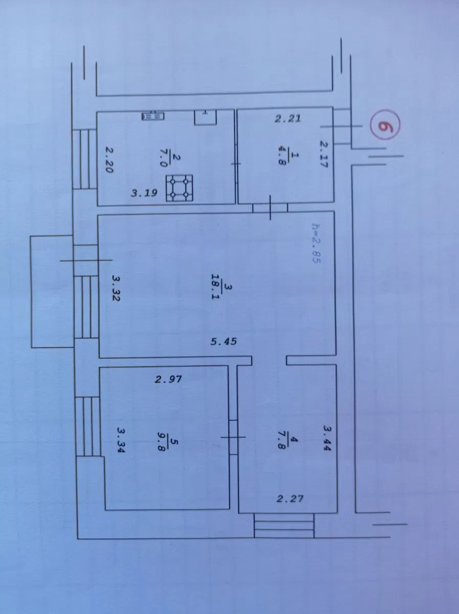 3-кімнатна квартира, Кролевець: без ремонту, газове опалення