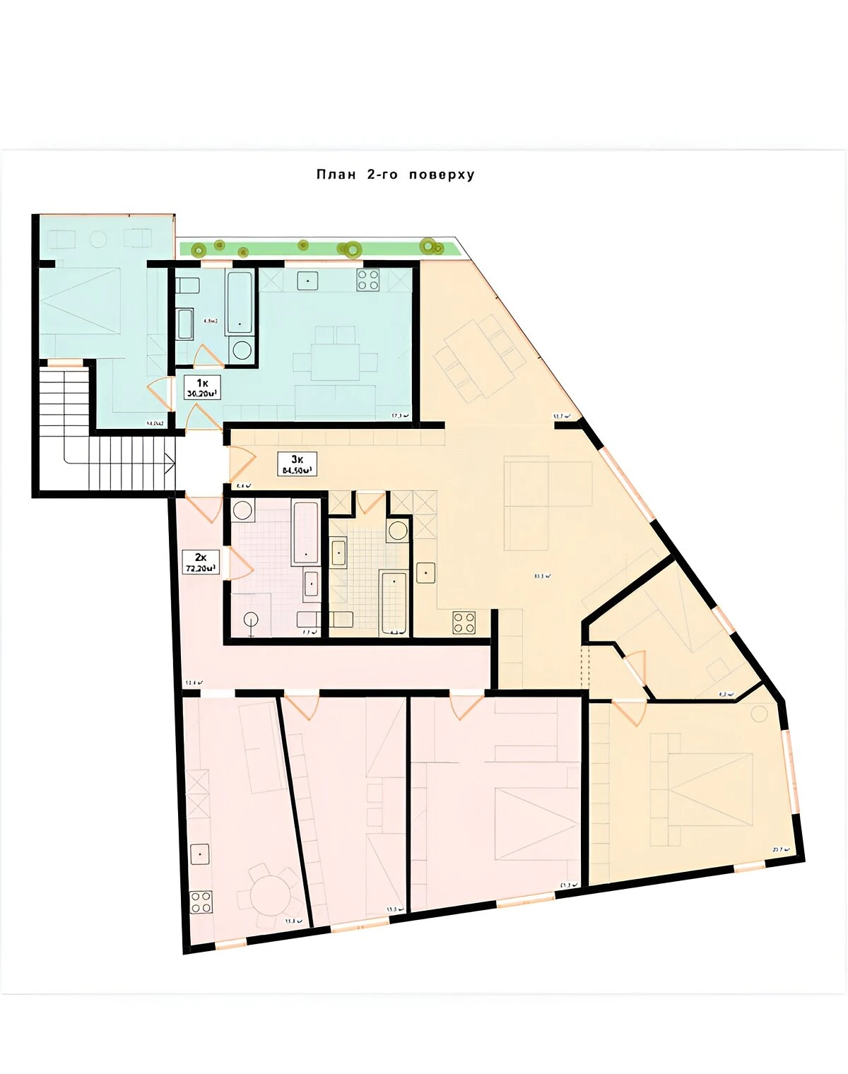 2-кімнатна квартира, Городенка: резервне живлення, кухня-студія - фото 1