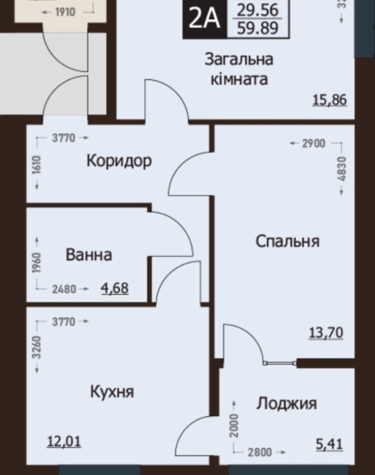2-кімнатна квартира, Зарічний: новобудова, цегляні стіни, фото 5