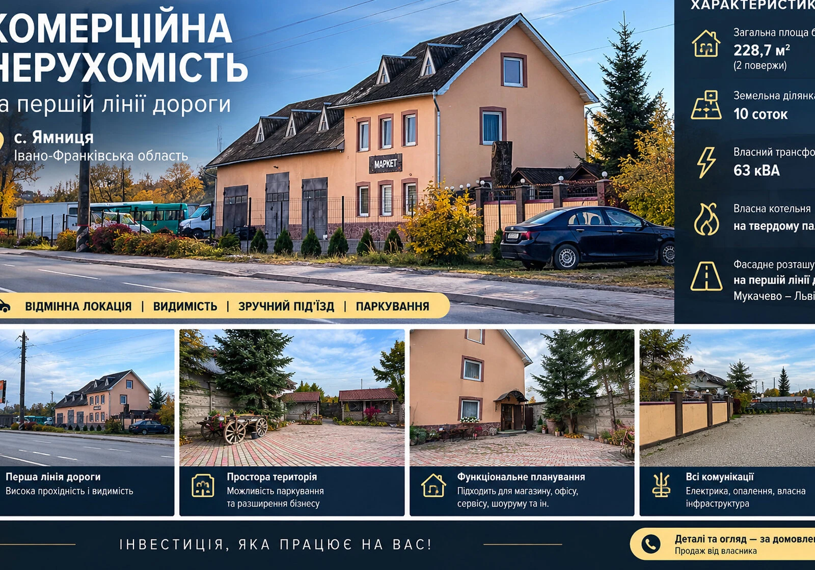 Приміщення, Ямниця: гараж, автономна котельня, торг - фото 1