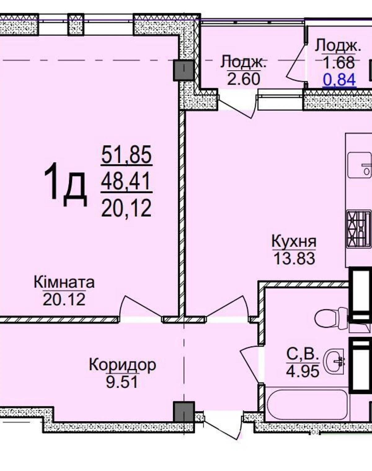 1-кімнатна квартира, Соснівський: новобудова, без ремонту, переуступка - фото 2