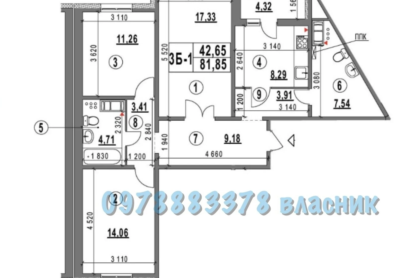 3-комнатная квартира, Теремки-2: єОселя, новостройка, 17 этаж, фото 5