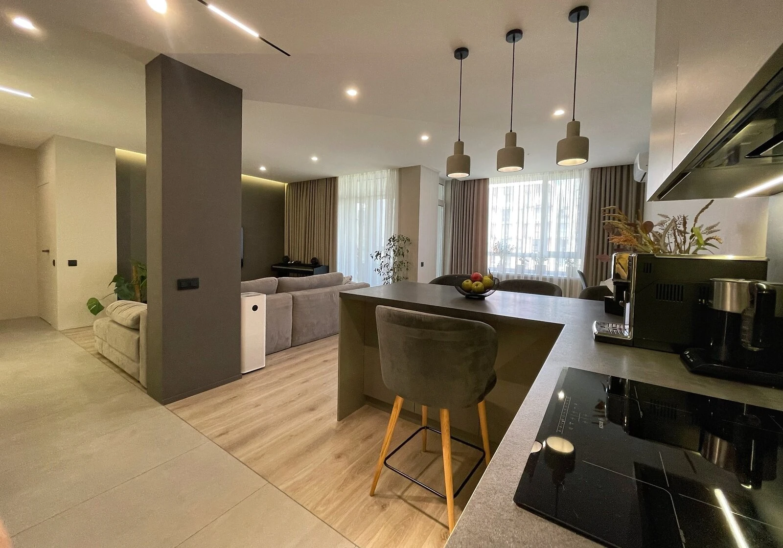 3-кімнатна квартира, Теремки-1: кухня-студія, дизайнерський ремонт, фото 4