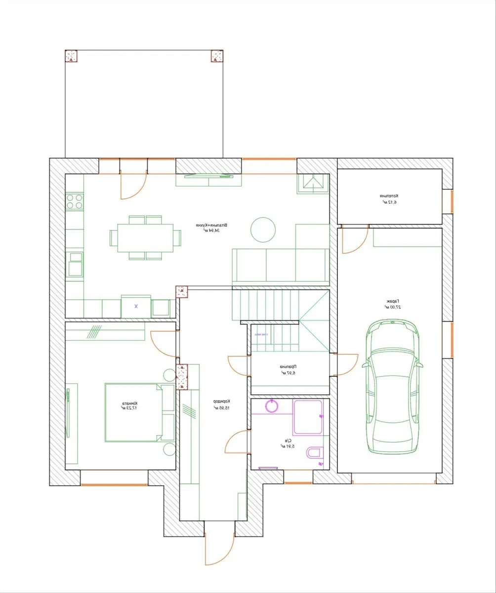 Дом, Гатное: газ и центральная канализация, терраса 17,5 м², фото 5