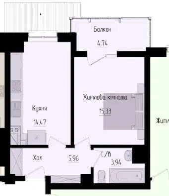 1-кімнатна квартира у ЖК Науковий: здача цього року, переуступка - фото 3