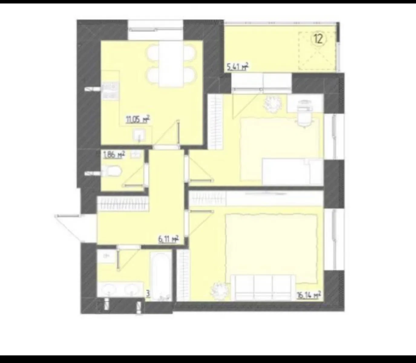 2-кімнатна квартира у ЖК CENTRAL CITY Apartments: підземний паркінг - фото 2