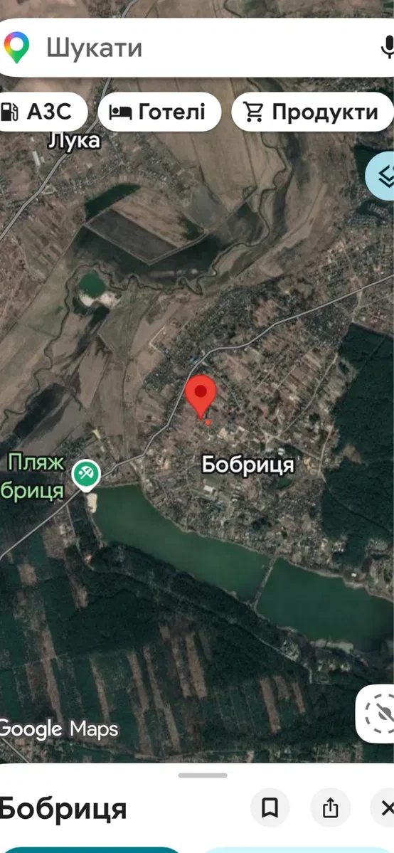 Участок 6,6 сотки, Бобрица: центр, 120 м до асфальта - фото 1
