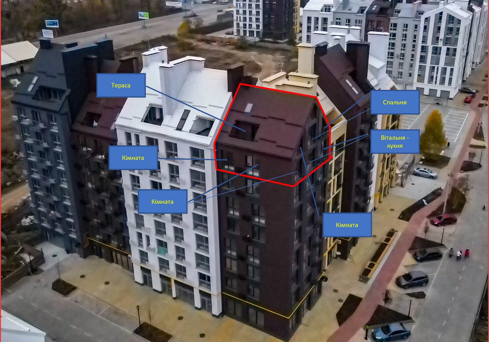 4-комнатная квартира, Белогородка: кухня-студия, многоуровневая планировка - фото 1