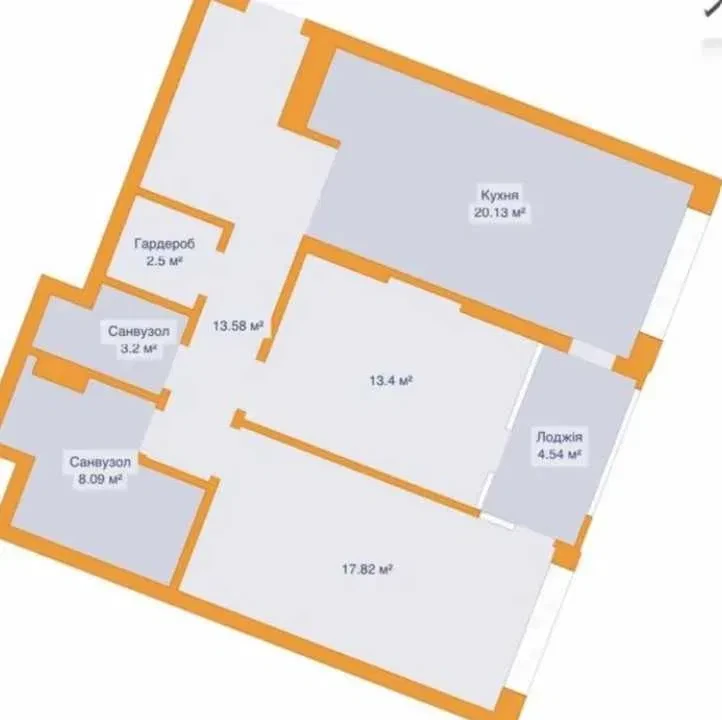 2-кімнатна квартира у ЖК Great: дизайн-проєкт, генератор, фото 3